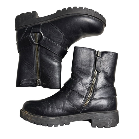 Alegria Charlette Crazyhorse Women's Moto Black Leather Boots Size 37/7 - Picture 3 of 7